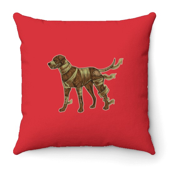 Funny Halloween Costume Mummy Boxer Dog Lover Throw Pillows