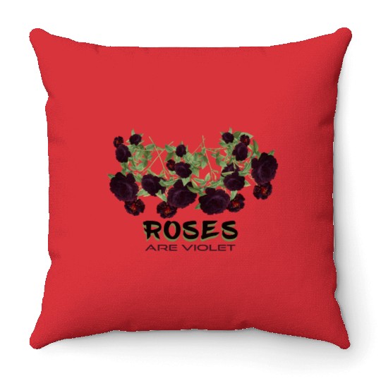 Roses are violet! Throw Pillows