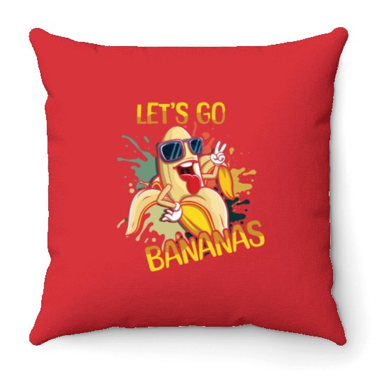 Crazy Banana Meme Let Us Go Banana Throw Pillows