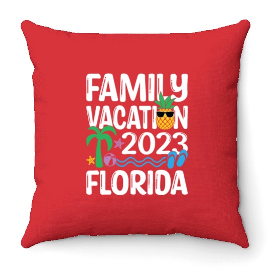 Family Vacation Florida 2023tripforida vacationflo Throw Pillows