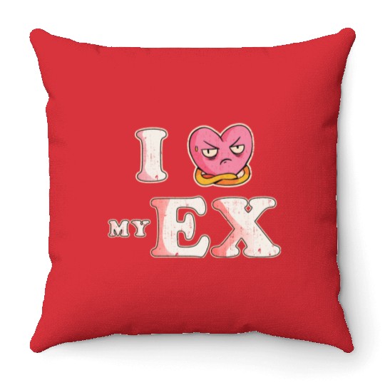 Funny I Heart My Ex GF I Love My Ex Girlfriend Throw Pillows
