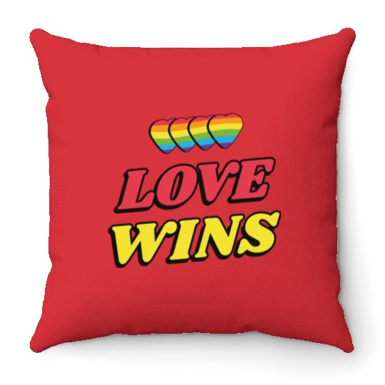 Love Wins Lgbtq Pride Gay Lesbian Straight Ally Throw Pillows