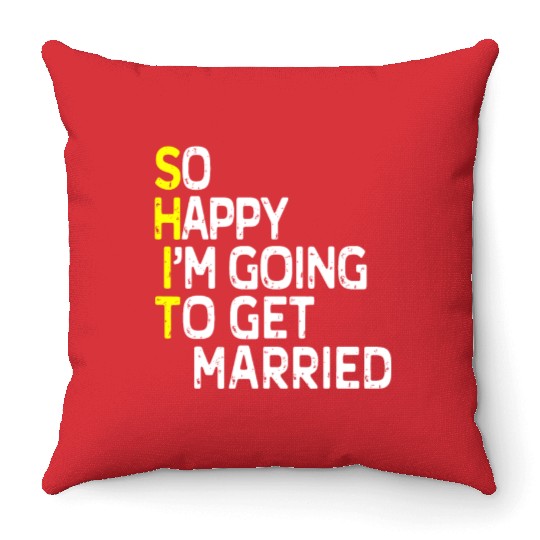 Getting Married Funny Engagement Party Gag Groom Throw Pillows