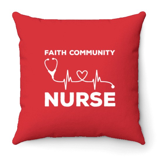 Faith Community Nurse Outfit Religious Throw Pillows