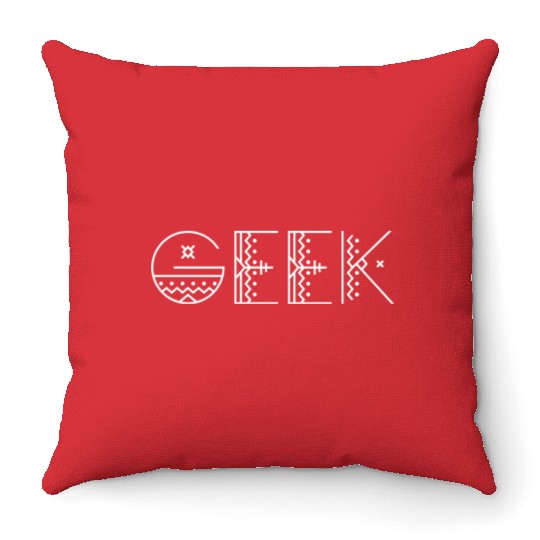 Geek Tribal Text Throw Pillows