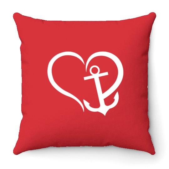 Preppy Nautical Anchor For Sailors Boaters Throw Pillows