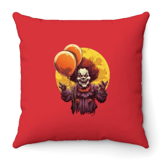 Balloon Halloween Trick Or Treat Spooky Boo Ghost Throw Pillows