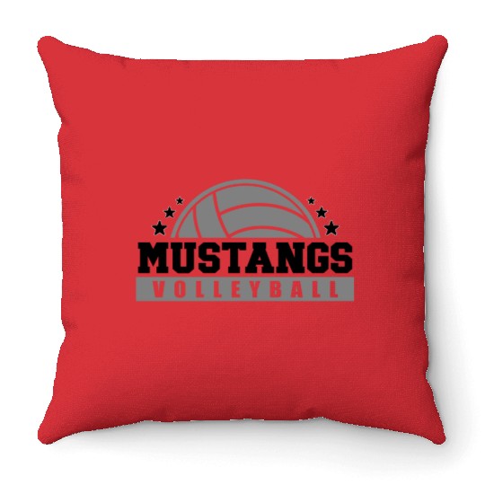 Mustangs Volleyball Coach Sports Team Spirit Wear Throw Pillows