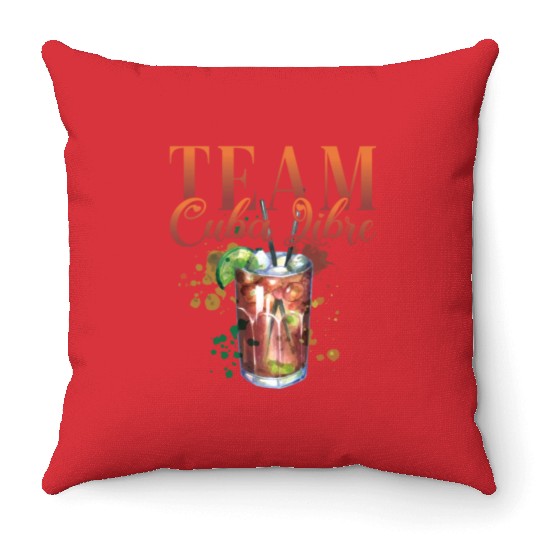 Team Cuba Libre Cocktail Bartender Throw Pillows