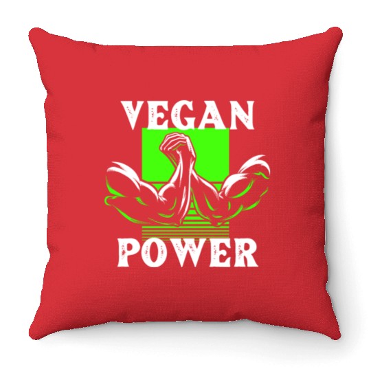 Vegan Power Gym Workout Throw Pillows