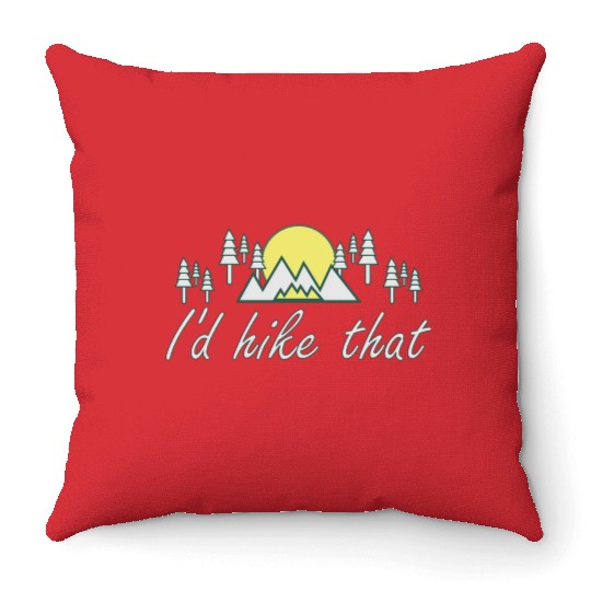 Take a Hike, Hiking Lover, Adventure, Nature. Throw Pillows