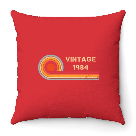 Vintage 1984 birthday retro design Throw Pillows