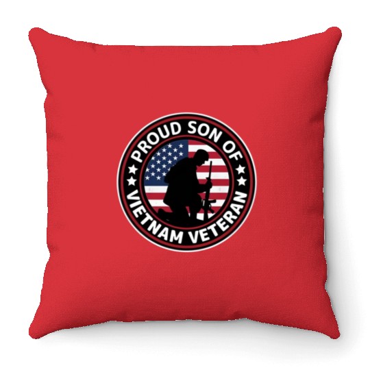 Proud son of Vietnam veteran Throw Pillows