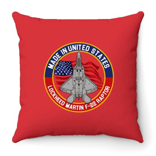 F 22 Raptor Made in USA Throw Pillows