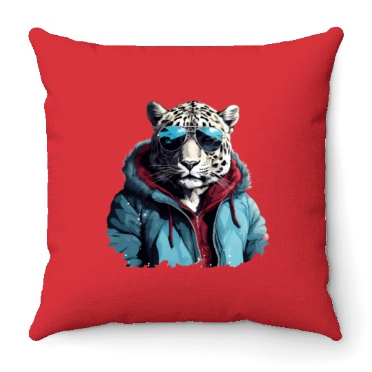 Street Style Snow Leopard | Leopard Lovers Throw Pillows