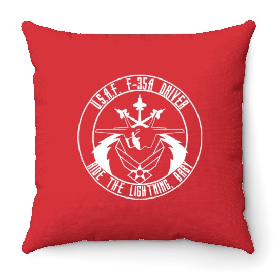 USAF F 35 Throw Pillows