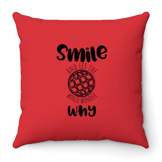 Smiles Positive Quote Throw Pillows