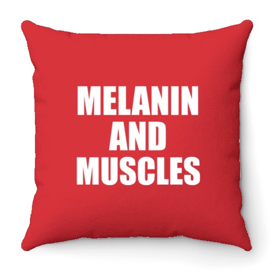 Melanin And Muscles Black Is Beautiful Workout Gym Throw Pillows