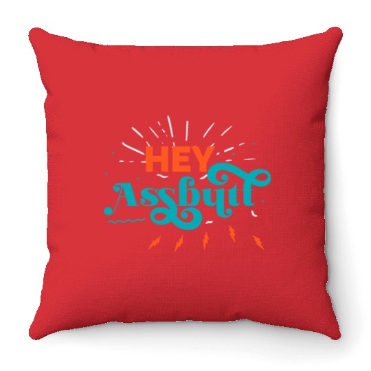Supernatural Hey Assbutt Typography Throw Pillows