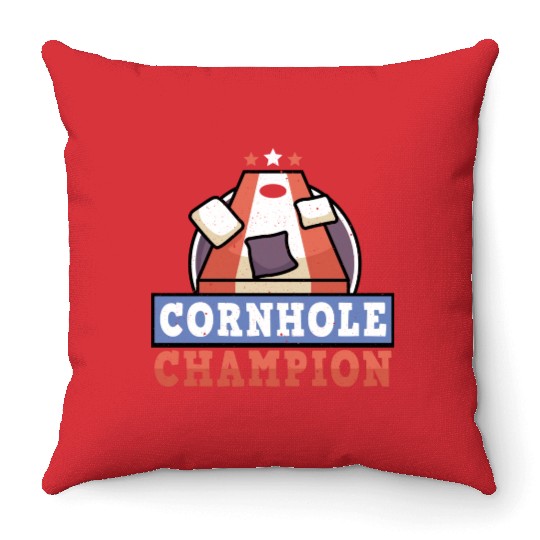 Grunge Cornhole Champion Bean Bag Lover Throw Pillows