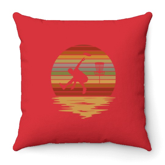Disc Golf Color Night Throw Pillows