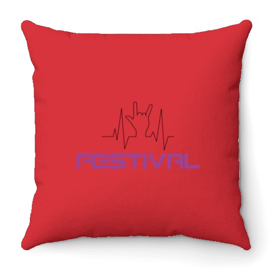 Rock Festival Throw Pillows