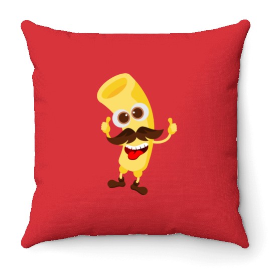 Funny Pasta Macaroni Throw Pillows