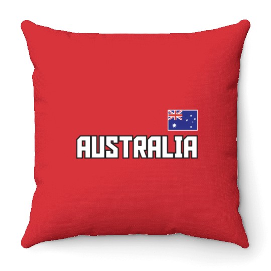 Australia Flag Australian Pride Athletic Style Throw Pillows