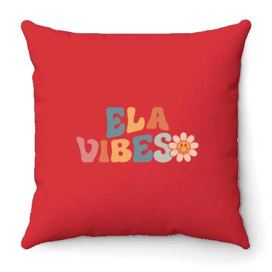 English Teacher - Ela Vibes Teacher Student Back Throw Pillows