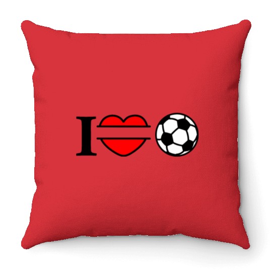 Monogram logo soccer heart Throw Pillows
