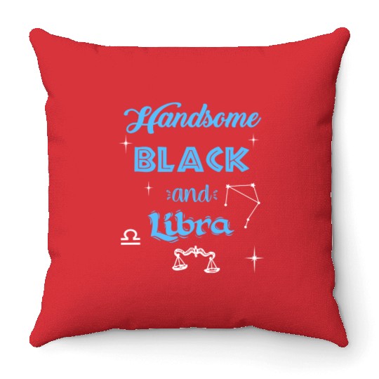 Handsome Black Libra Throw Pillows