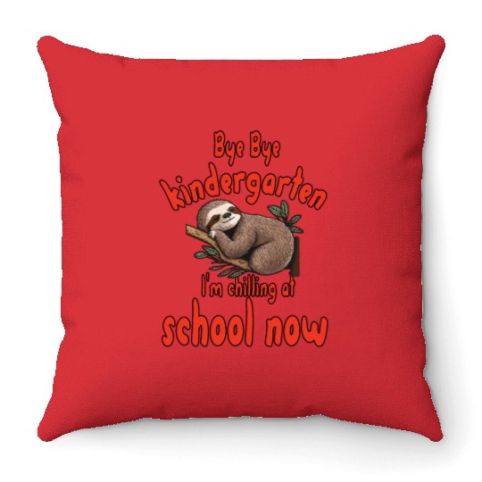 School kid, first grade, chill at school Throw Pillows