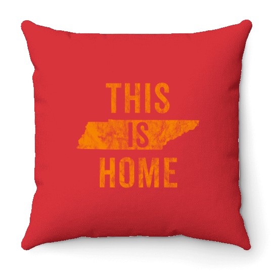 This Is Home Tennessee State Orange Proud Fan Throw Pillows