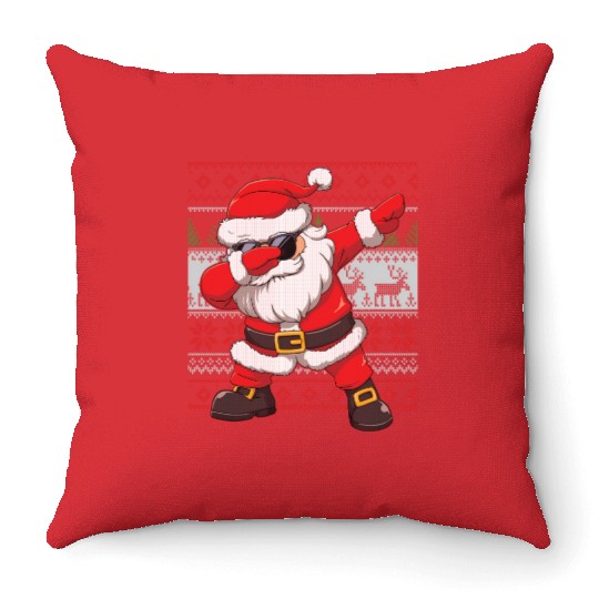 Dabbing Santa Funn Ugly Throw Pillows