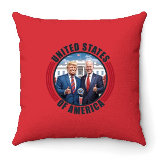 President USA Donald Trump Joe Biden Throw Pillows
