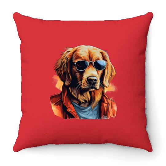 Golden Retriever in the Streets | Dog Lovers Throw Pillows
