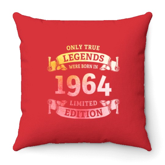 True Legends were born in 1964 60th Birthday Gift Throw Pillows