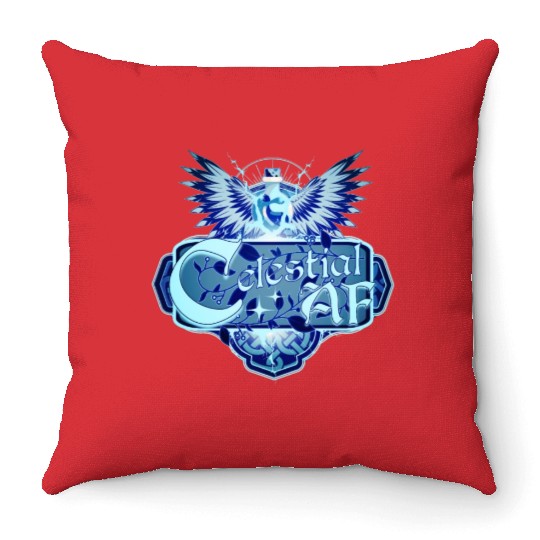 Celestial AF Healing Potion and Angel Wings Throw Pillows