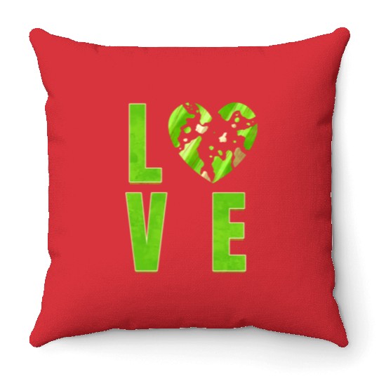 I Love My Planet I Love The Earth Day Throw Pillows