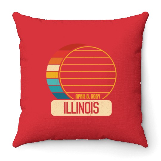 Total Solar Eclipse Illinois April 28 2024 Eclipse Throw Pillows