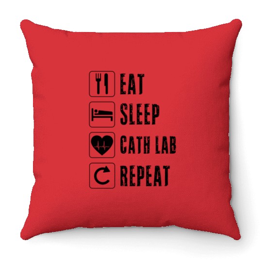 Cath Lab Cardiac Nurse Ekg Cvt Nursing He Beat Tec Throw Pillows