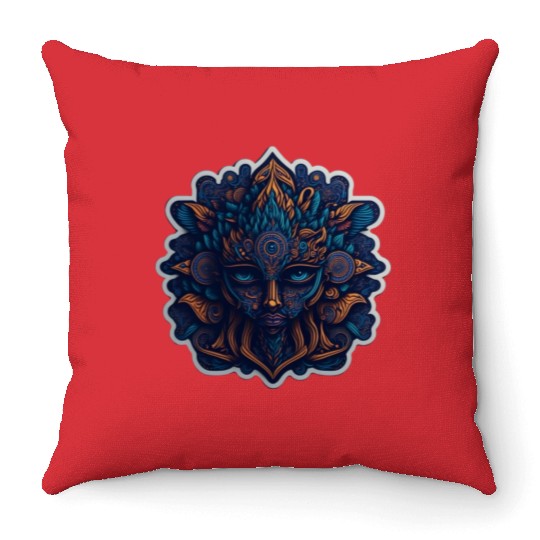 Psychedelic Divinity Throw Pillows