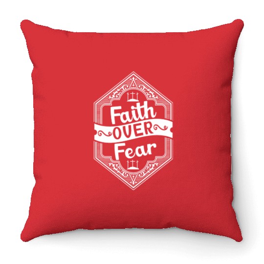 Faith Over Fear Love Jesus Christian Christmas Throw Pillows