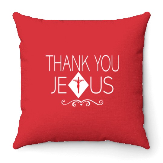 Thank You Jesus Love Jesus Christian Christmas Throw Pillows