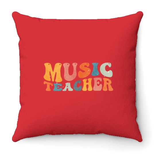 Groovy Music Teacher Musician Teaching Throw Pillows