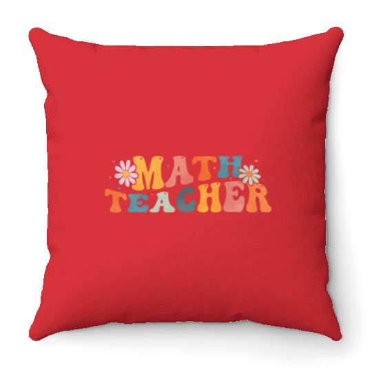 Groovy Math Teacher Mathematics Mathematician Throw Pillows