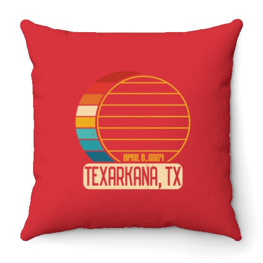 Total Solar Eclipse Texas Texarkana April 28 2024T Throw Pillows
