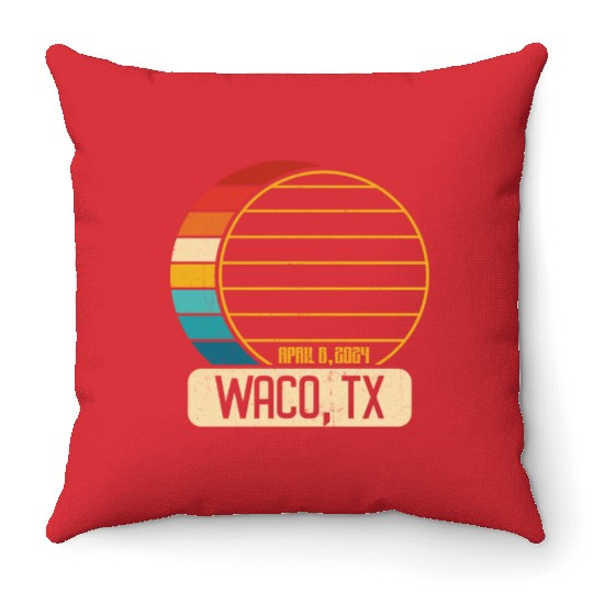 Total Solar Eclipse Texas Waco April 28 2024 Throw Pillows
