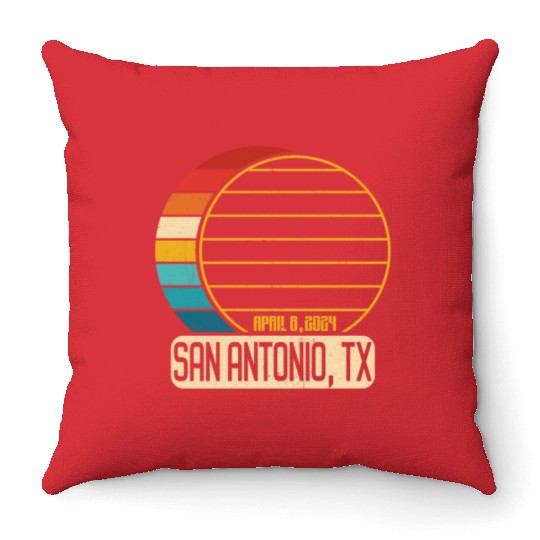 Total Solar Eclipse Texas San Antonio EclipseSan A Throw Pillows