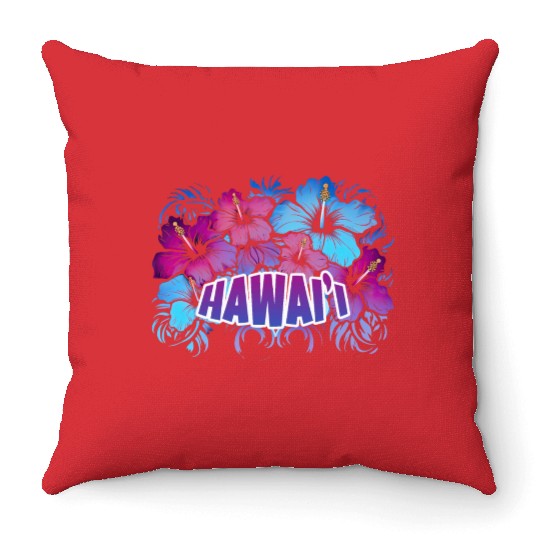 Hawaii Hibiscus Flower - Tropical Island Beauty Throw Pillows